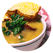 Caldo de fubá com calabresa